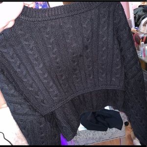 Cropped Oversized Black Fashion Nova Sweater